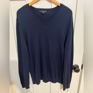 Marc Anthony Men's Sweater Slim Fit Luxury Blend Long Sleeve XL Blue V-Neck